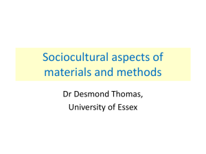 Sociocultural aspects of materials and methods - ORB