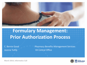 Formulary Management: Prior Authorization Process