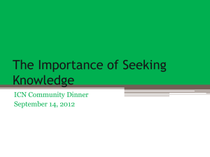 The Importance of Seeking Knowledge