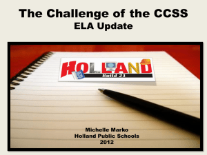 ELA CCSS Assessments - Holland Public Schools