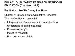 Chapter 1: Introduction to Qualitative Research