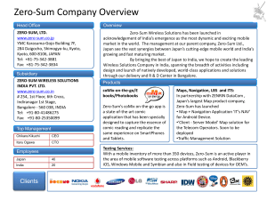 Zero-Sum Company Overview