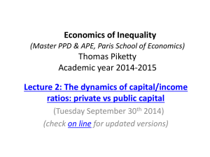 (Master PPD & APE, Paris School of Economics) Thomas Piketty