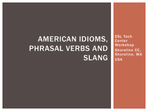 Idioms, Phrasal Verbs and Slang Workshop