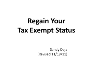 Regain Your Tax Exempt Status