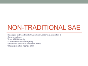 Non-Traditional SAE Lesson PPT