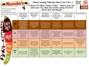 Home Learning Takeaway Menu Year 9 No. 2