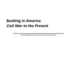 Banking in America: Civil War to the Present