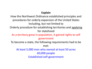 Explain How the Northwest Ordinance established principles and