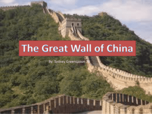 The Great Wall of China- Sydney Greenspoon
