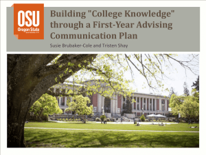 through a First-Year Advising Communication Plan