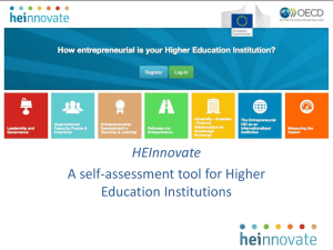 HEInnovate: A self-assessment tool for Higher Education Institutions