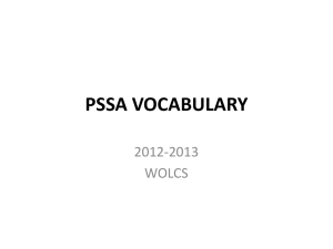PSSA VOCABULARY - Ms. Baumgardner`s Classroom