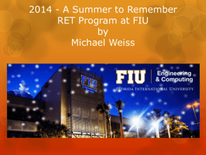 MichaelWeiss - FIU RET: Research Experience for Teachers