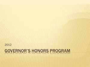 Governor*s Honors Program
