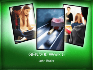 GEN/200 Week 5 - The Butler Did It!!