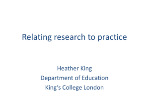 Relating research to practice