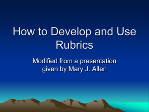 How to Develop and Use Rubrics [MS PowerPoint]
