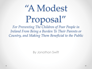 *A Modest Proposal* For Preventing The Children of Poor People in