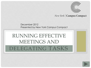 Running Effective Meetings and Delegating Responsibilities