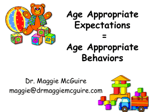 Age Appropriate Expectations = Age Appropriate Behaviors