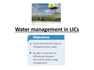 Water management in LICs