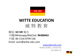 WITTE EDUCATION * * * *