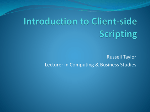 Introduction to Client-side Scripting