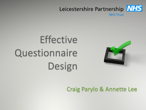 Effective Questionnaire Design