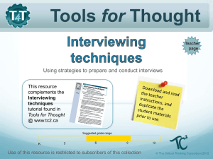 Interviewing techniques - The Critical Thinking Consortium