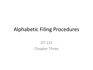 Alphabetic Filing Procedures