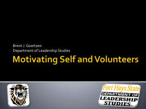 Motivating Self and Volunteers