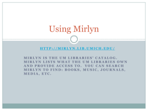 Slide Presentation -- Using Mirlyn