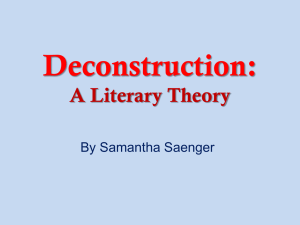 A Brief Background of Deconstruction: A Literary Theory