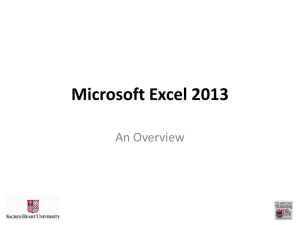 Microsoft Excel 2013 - Sacred Heart University