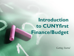 Introduction to the CUNYfirst Finance