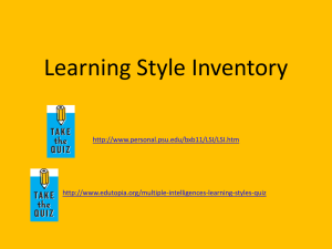 Learning Style Inventory http://www.personal.psu.edu