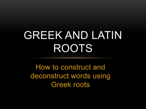 Greek Roots - Los Angeles Unified School District