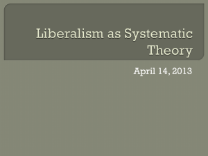Liberalism as Systematic Theory