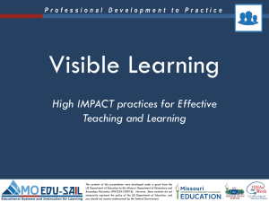 Visible Learning PowerPoint Presentation