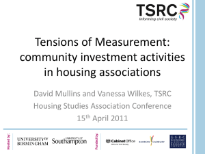 Measuring the impact of community investment activities in housing