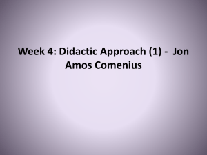 Didactic Approach (1) - Jon Amos Comenius