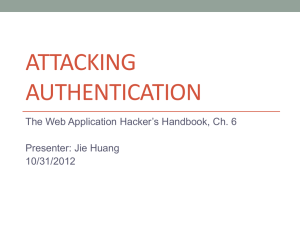 ATTACKING AUTHENTICATION