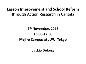Powerpoint slides for Dr. Jacqueline Delong`s presentation at