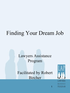 Finding Your Dream Job - Lawyers Assistance Program of British