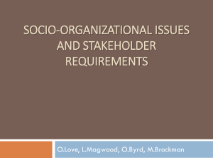 socio-organizational issues and stakeholder requirements