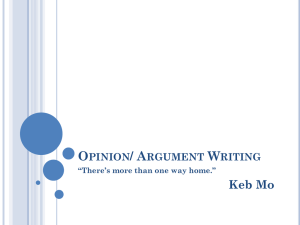 Opinion/ Argument Writing