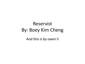 Reservist By: Boey Kim Cheng