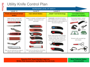 Utility Knife slide for contractor orientation