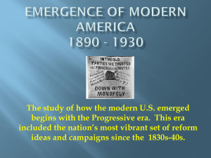 Emergence of Modern America 1890 - 1930